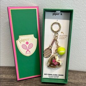 Piper K | Tennis Motif Bag Charm w/ Usable Heart Locket 💖